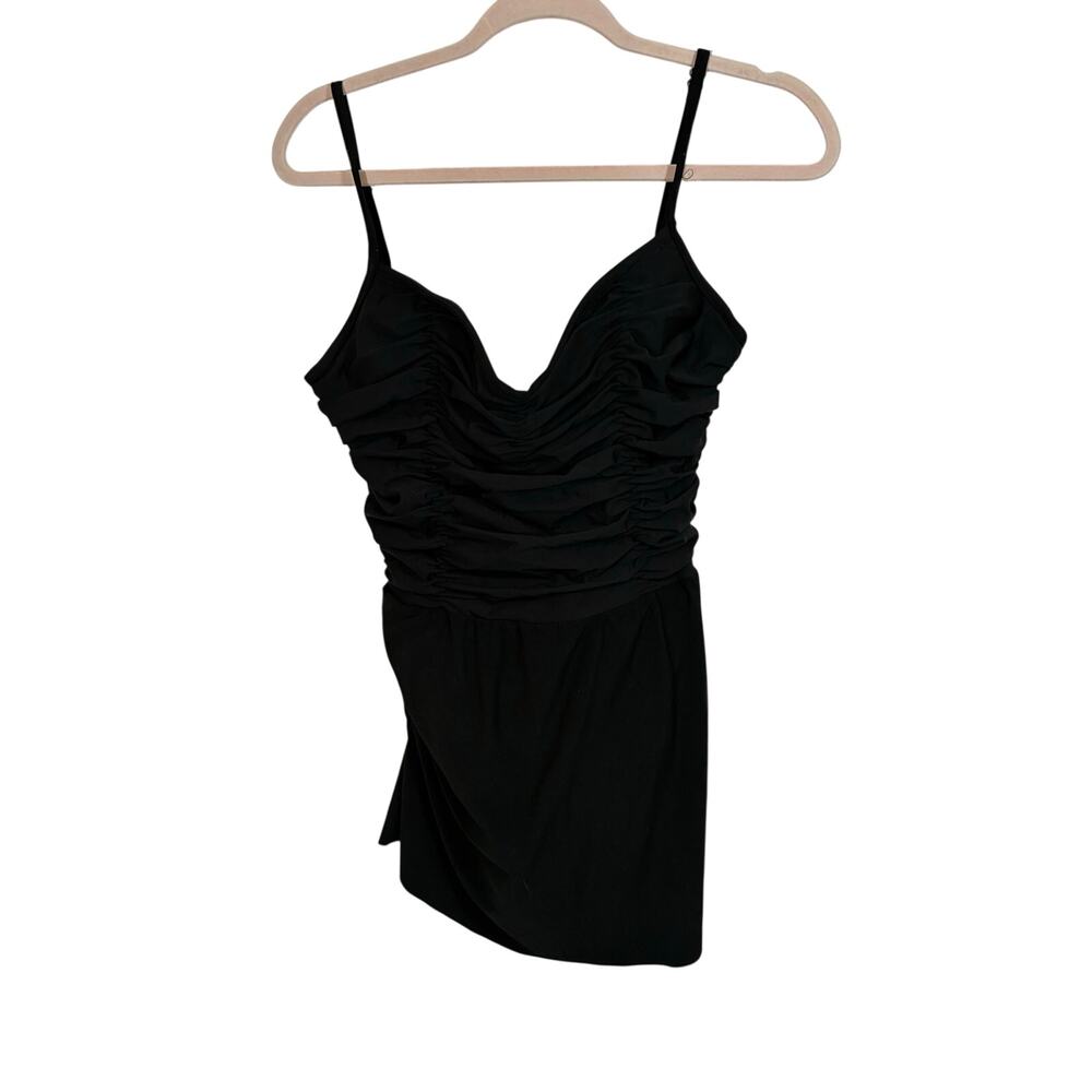 Miracle Suit Magicsuit Rita Black Swimsuit Ruched Flyaway Tummy Control Size 14 - Picture 4 of 7